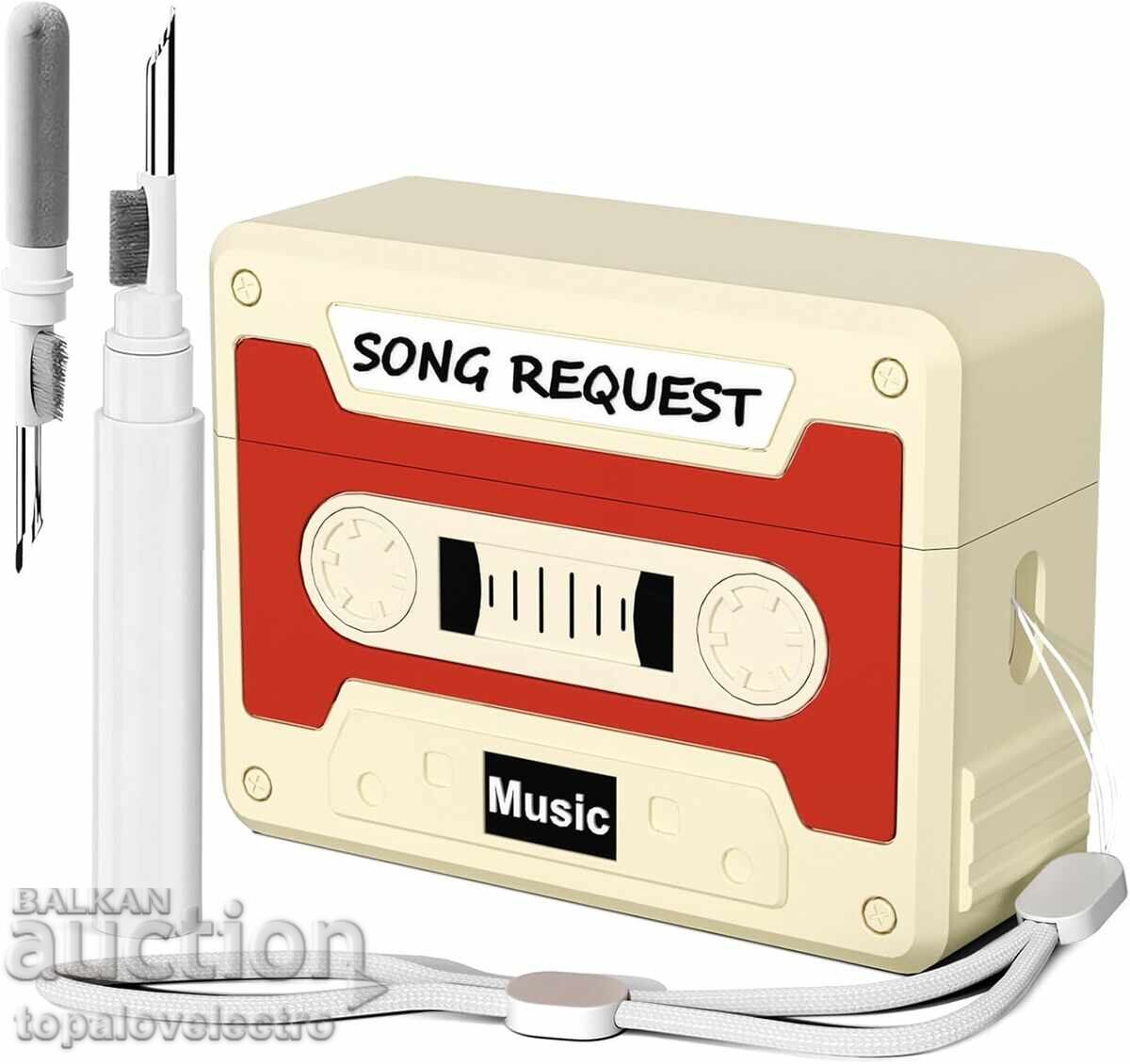 НОВ! Ретро касетъчен кейс за AirPods Pro 2 + почистваща писа