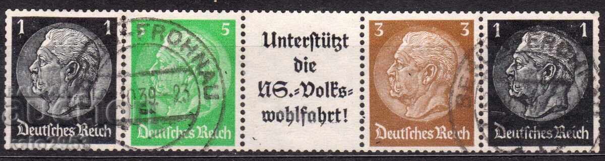 Germania/Reich-1939-Bandă Hindenburg din carnet-ZD, timbru
