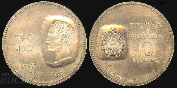 Venezuela 10 Bolivares 1973 Simon Bolivar Silver UNC