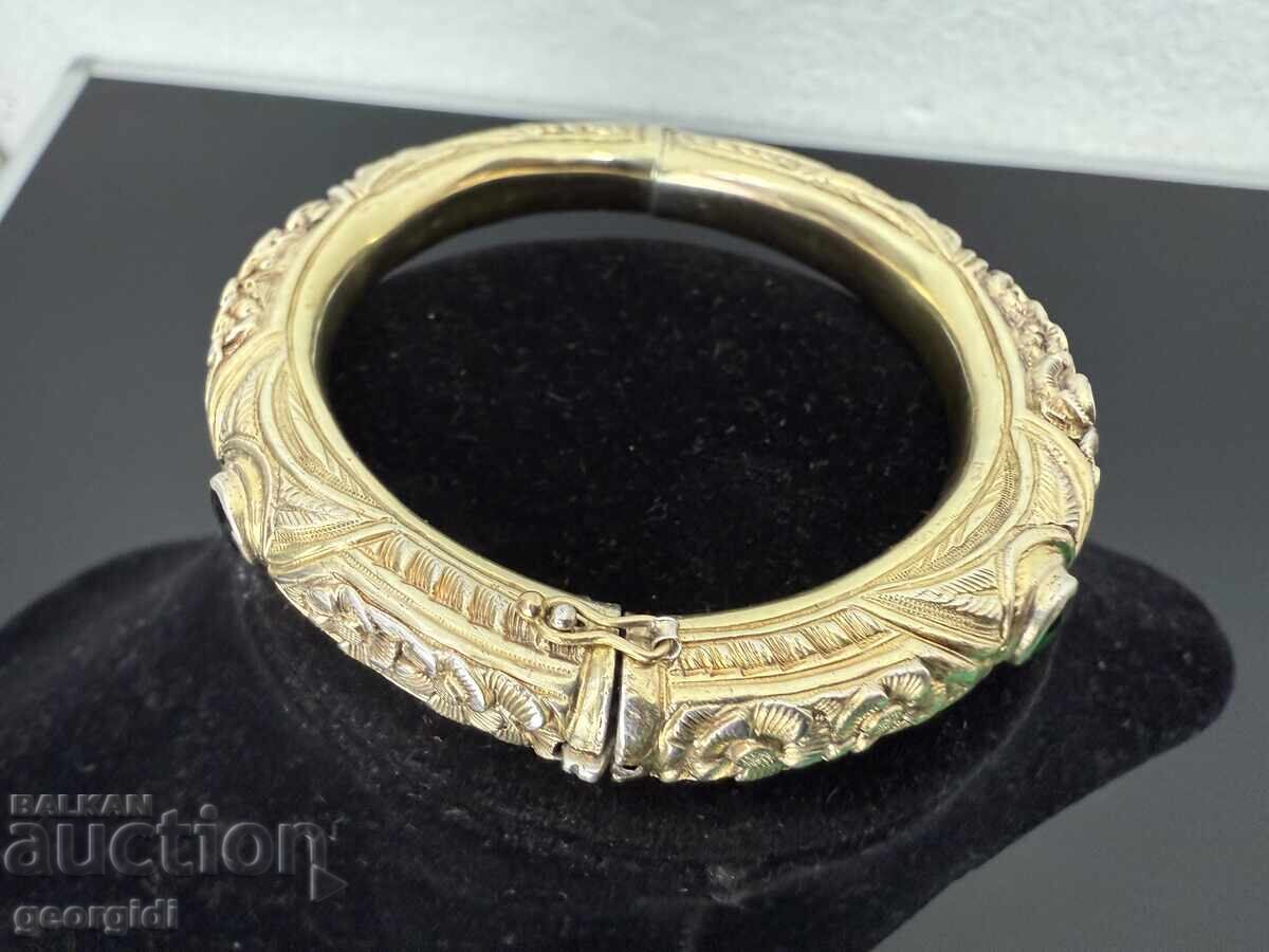 Handmade / Gold-plated silver bracelet. No. 7475 - 7 Handmade / Gold-plated silver bracelet. No. 7475 - 7