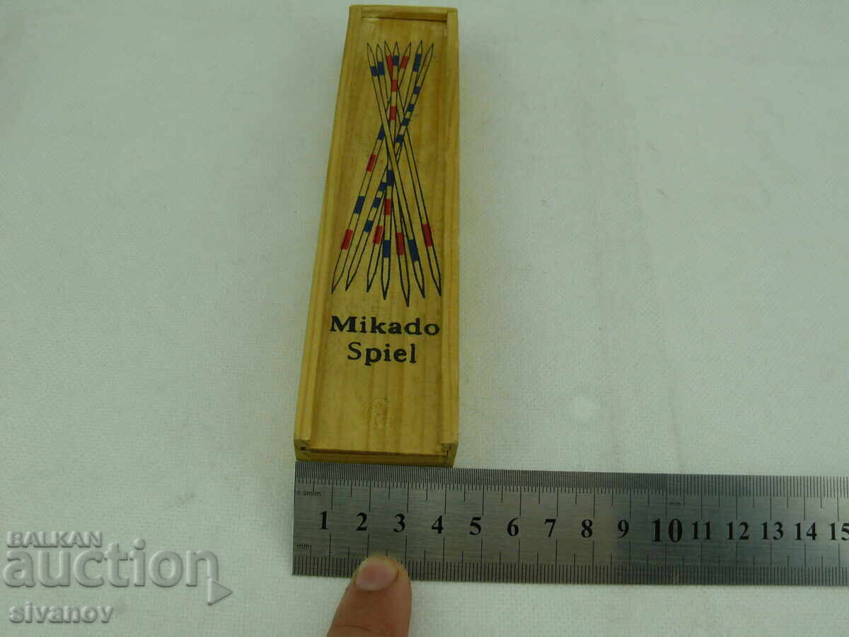 Стара игра микадо в дървена кутия MIKADO SPIEL #2525 - 6 Стара игра микадо в дървена кутия MIKADO SPIEL #2525 - 6