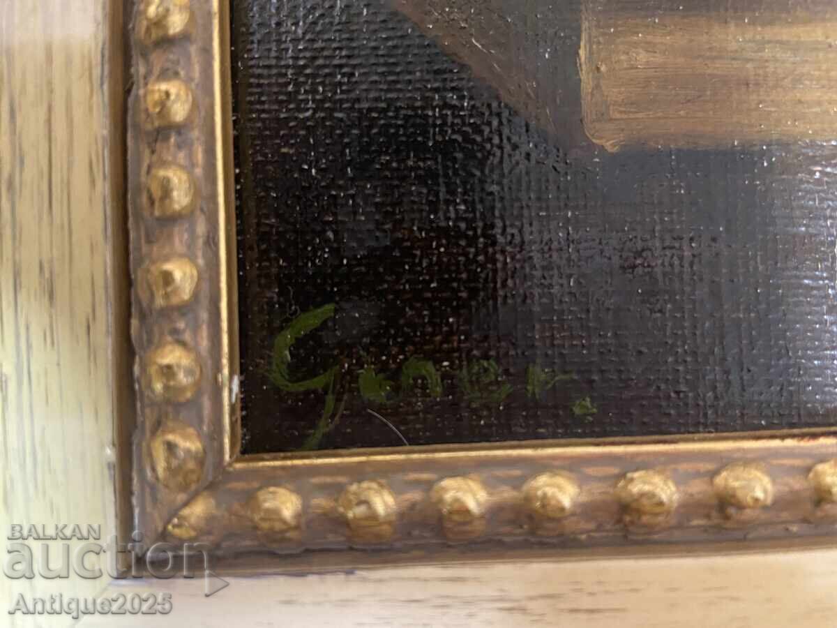 Винтидж картина „Цигулка и ноти“ (подпис: Gener) - 7