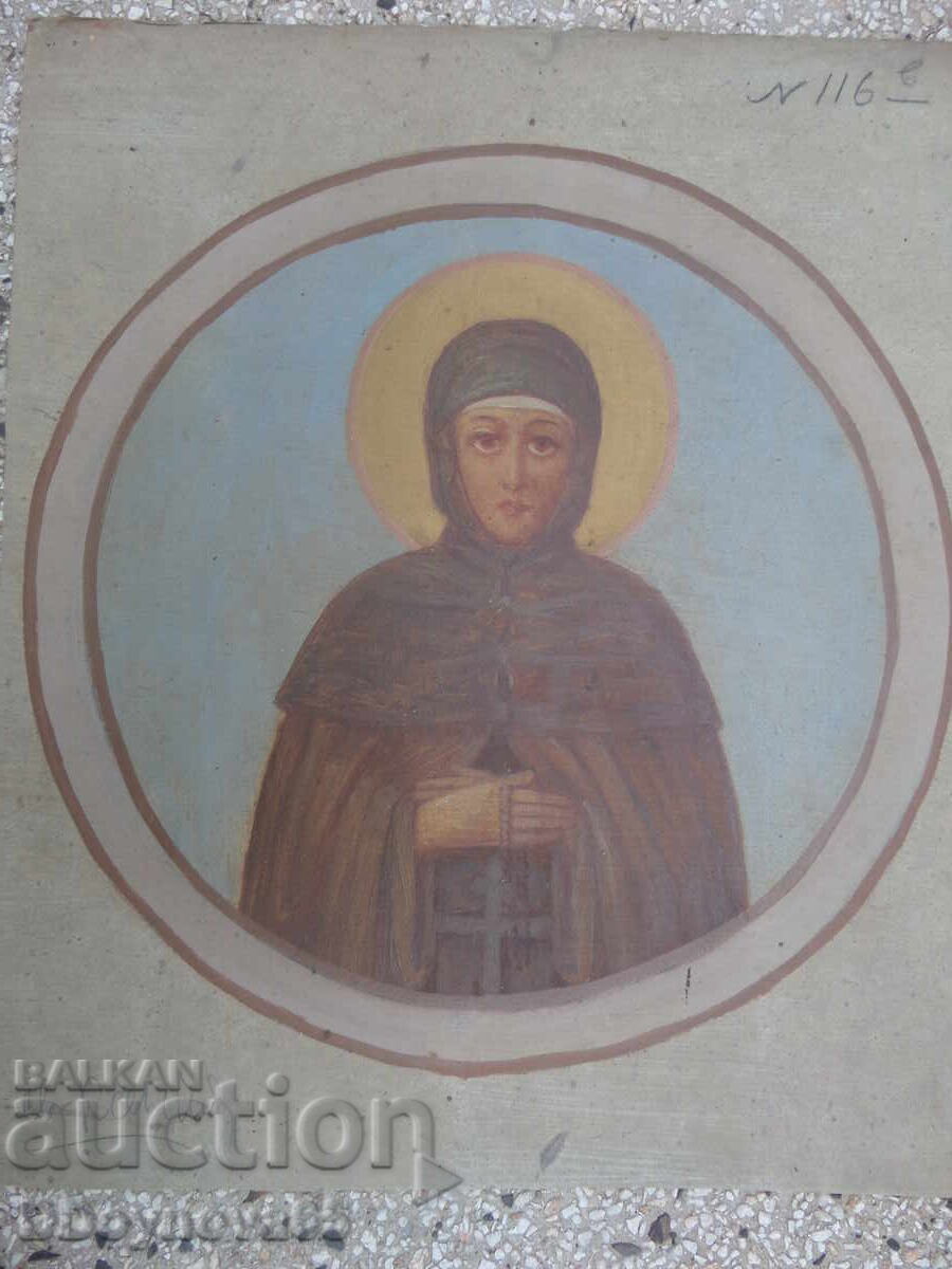 St. Xenia - oil paints, cardboard