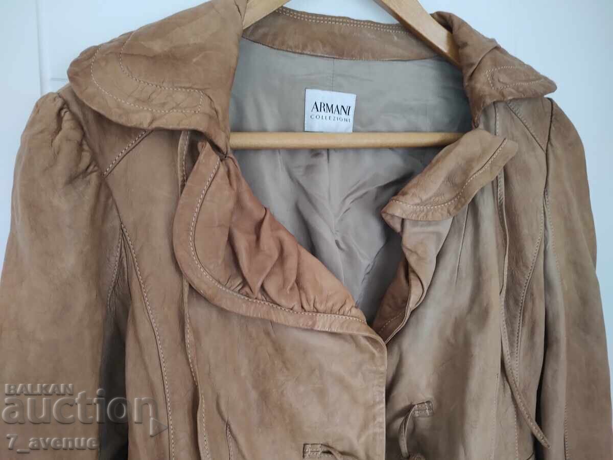 Auction  Women's Leather Jacket ARMANI beautiful. 13.10.25