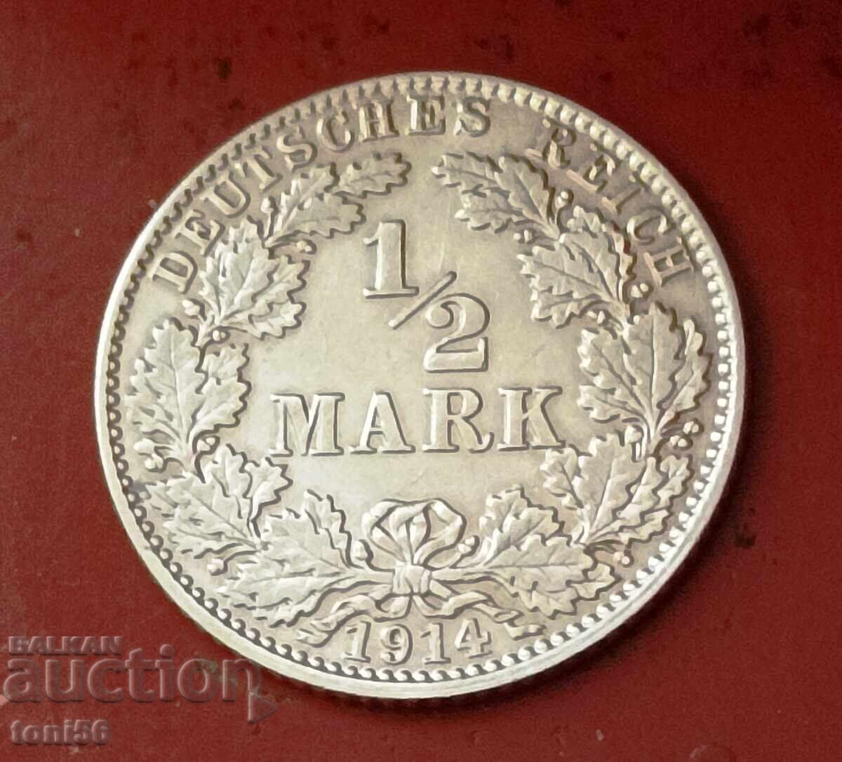 Germany 1/2 Mark 1914 J Germany 1/2 Mark 1914 J