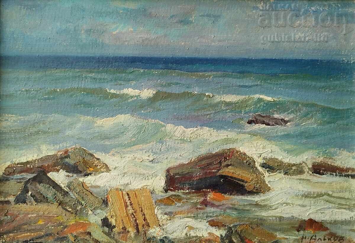 Πίνακας, θάλασσα, 1962, ζωγρ. Ν. Αλέκοφ (1922-2002) με τιμή € 970.00 | 1897.16 BGN Πίνακας, θάλασσα, 1962, ζωγρ. Ν. Αλέκοφ (1922-2002) με τιμή € 970.00 | 1897.16 BGN