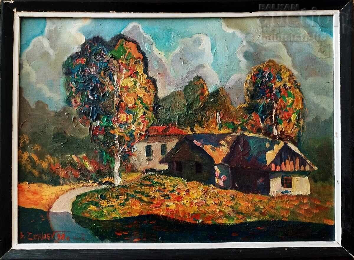 Πίνακας, τοπίο, ζωγρ. Blagovest Zerliev, 1998 g