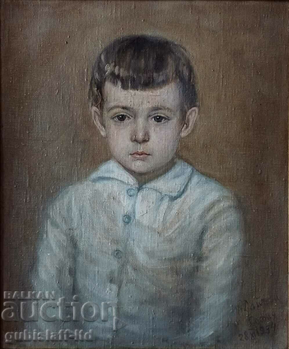 Картина, "Детски портрет", худ. Роза Дайчева (1907-1968) с цена 4450.00 лв. | € 2275.25