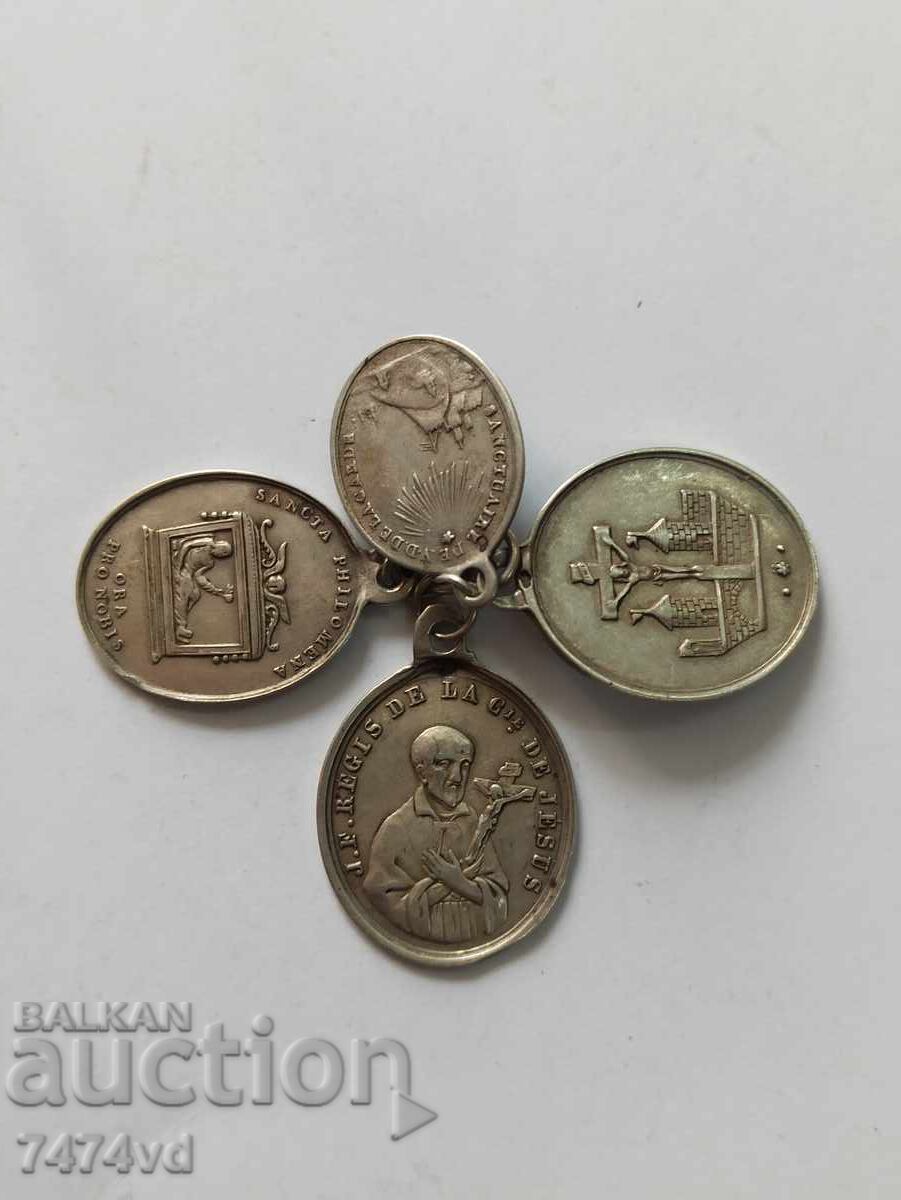 Livrarea Medalioane vechi de argint 1830 - religioase, argint 800