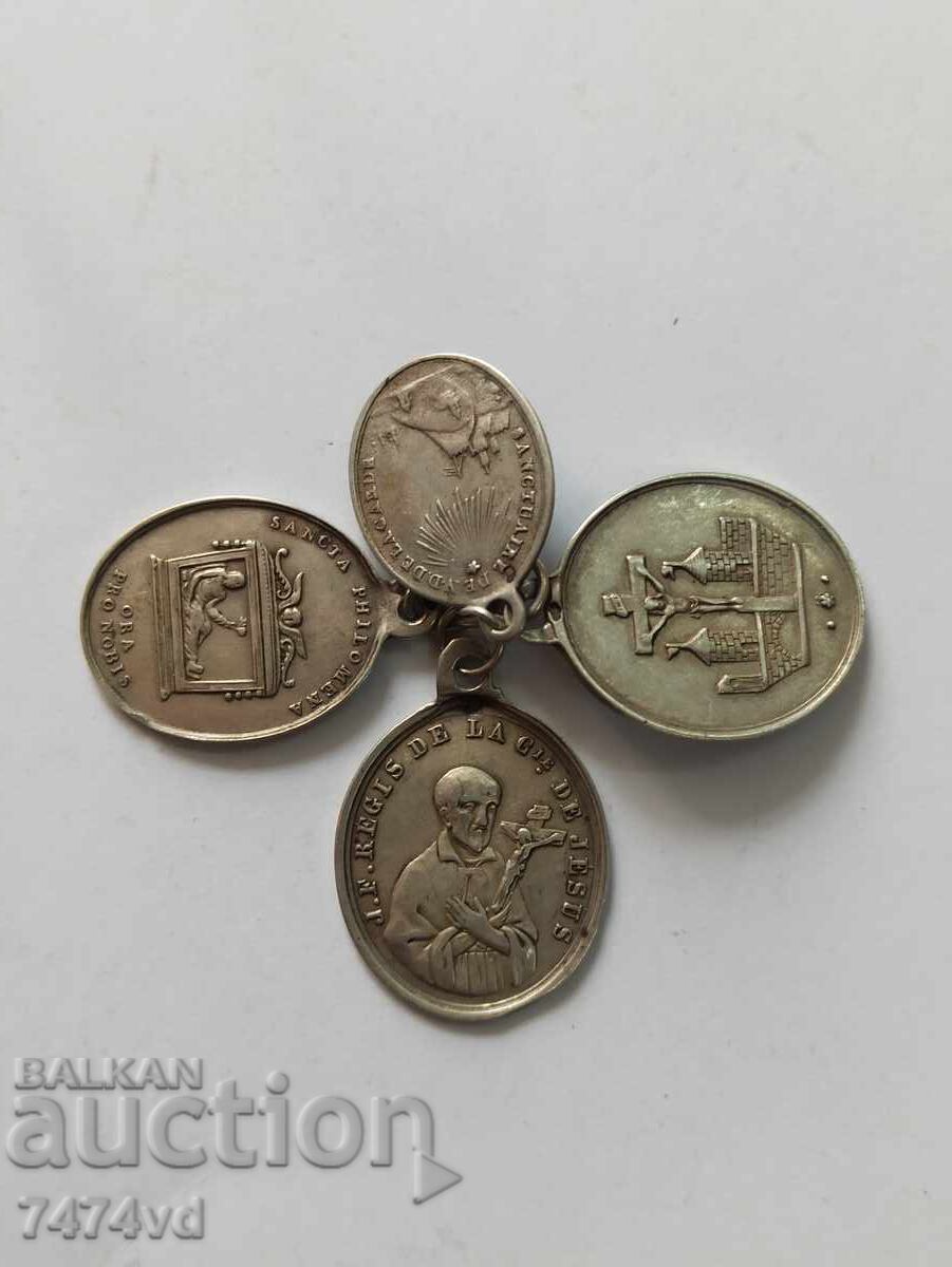 Livrarea Medalioane vechi de argint 1830 - religioase, argint 800