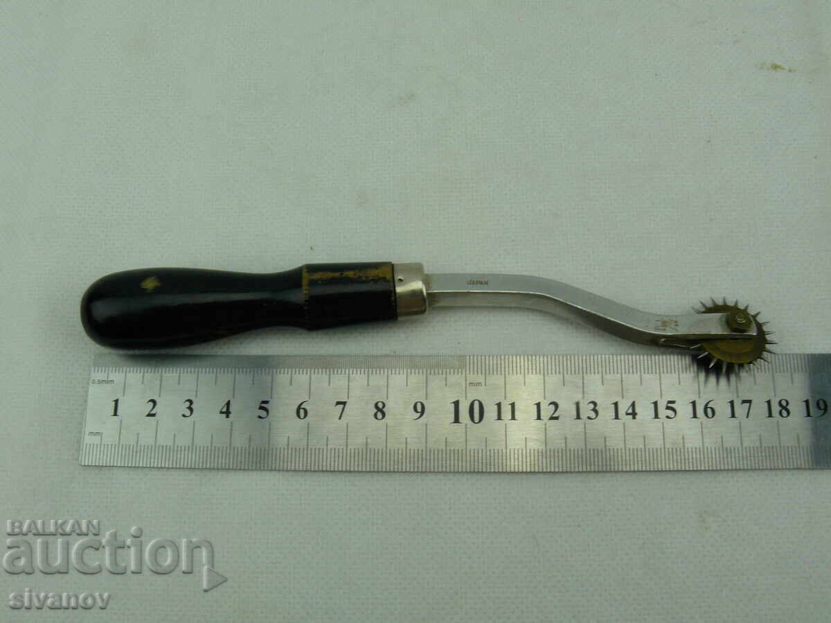 Instrument de trasare din piele, vechi, roată zimțată, japonez #2541 - 6