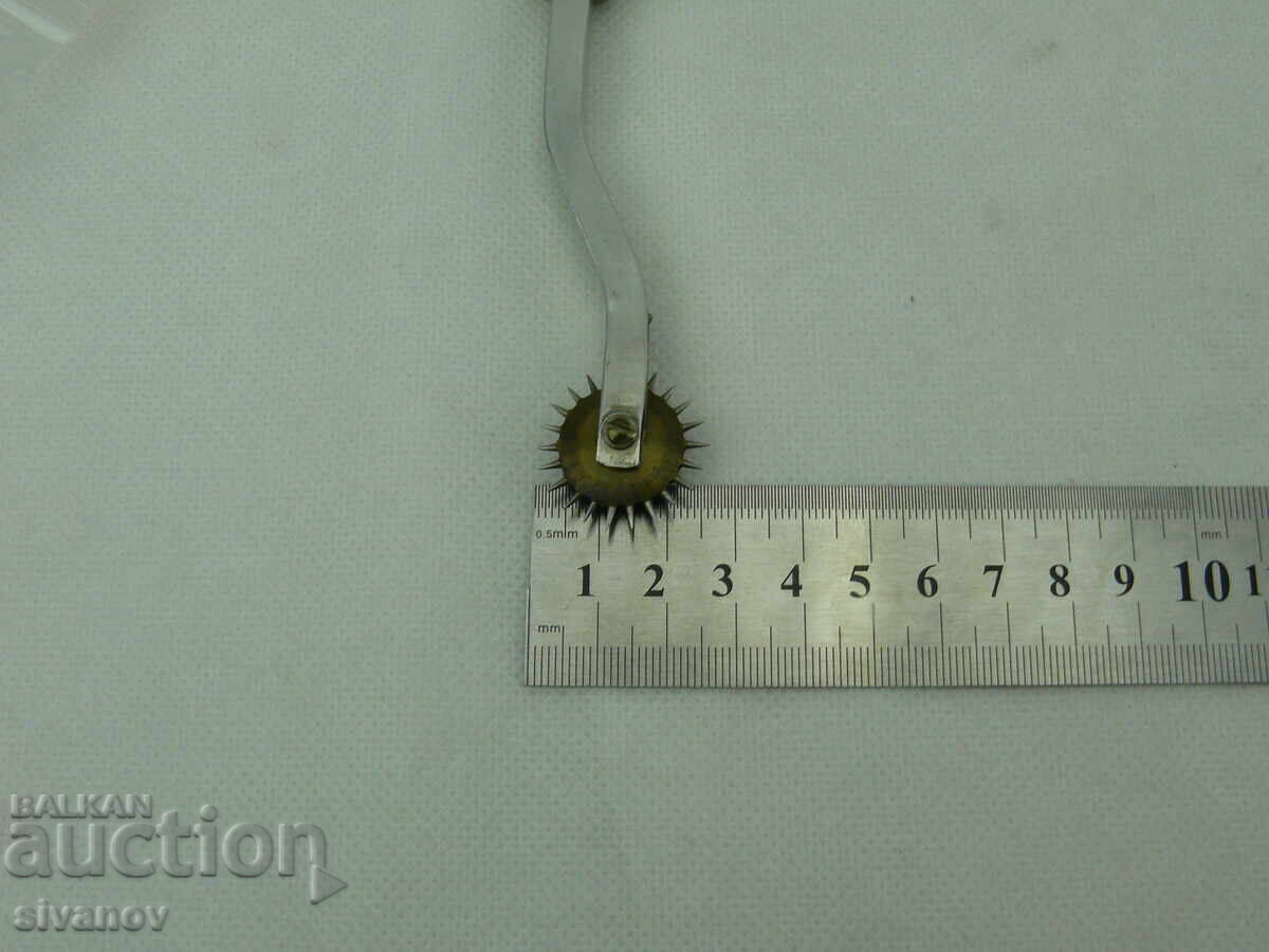 Instrument de trasare din piele, vechi, roată zimțată, japonez #2541 - 7