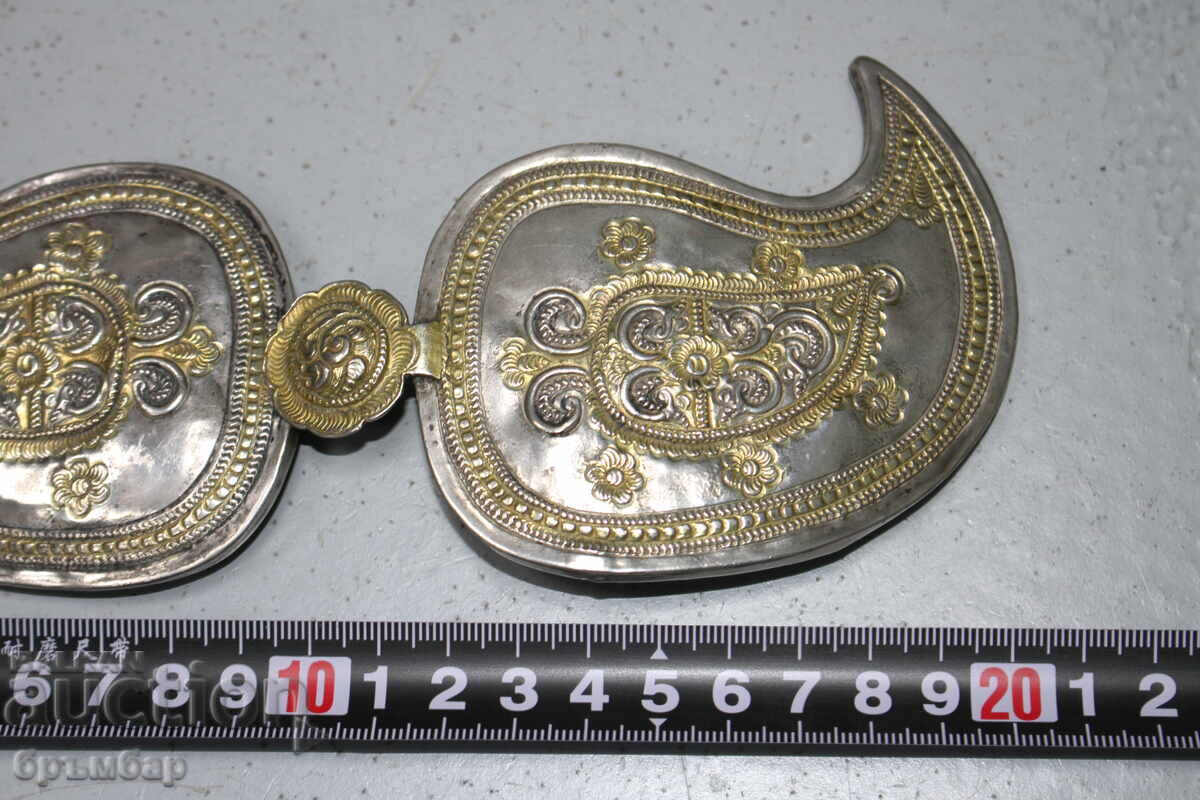 Auction Antique forged silver buckles with partial mercury gilding Auction Antique forged silver buckles with partial mercury gilding