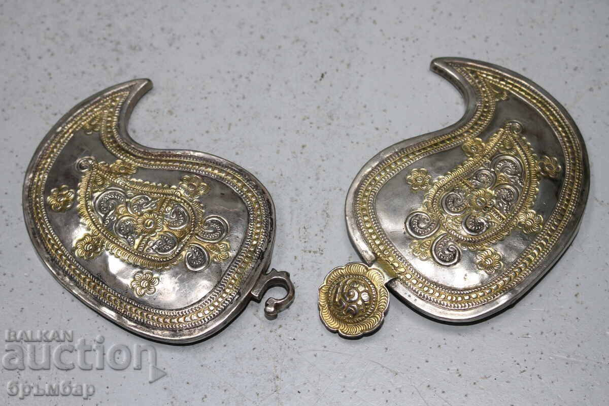 Antique forged silver buckles with partial mercury gilding - 5 Antique forged silver buckles with partial mercury gilding - 5