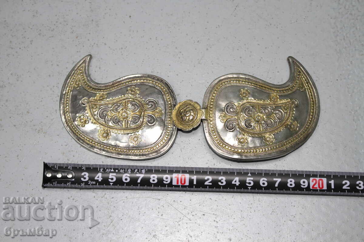 Antique forged silver buckles with partial mercury gilding Antique forged silver buckles with partial mercury gilding