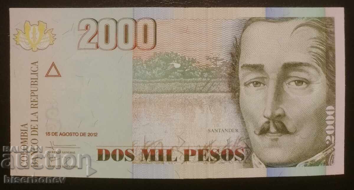 Columbia, Columbia 2000 pesos, 2012, UNC