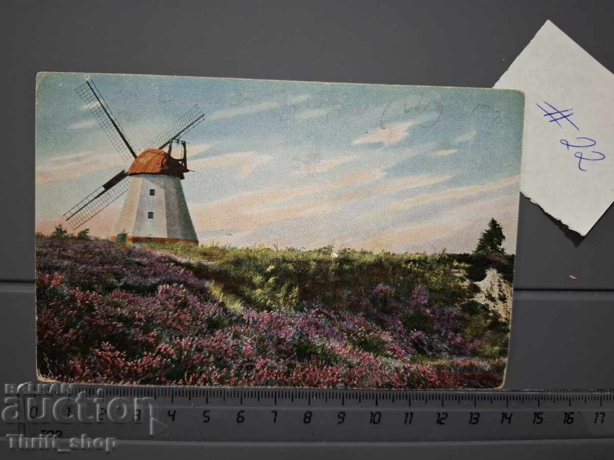 Carte poștală veche - Peisaj cu moară