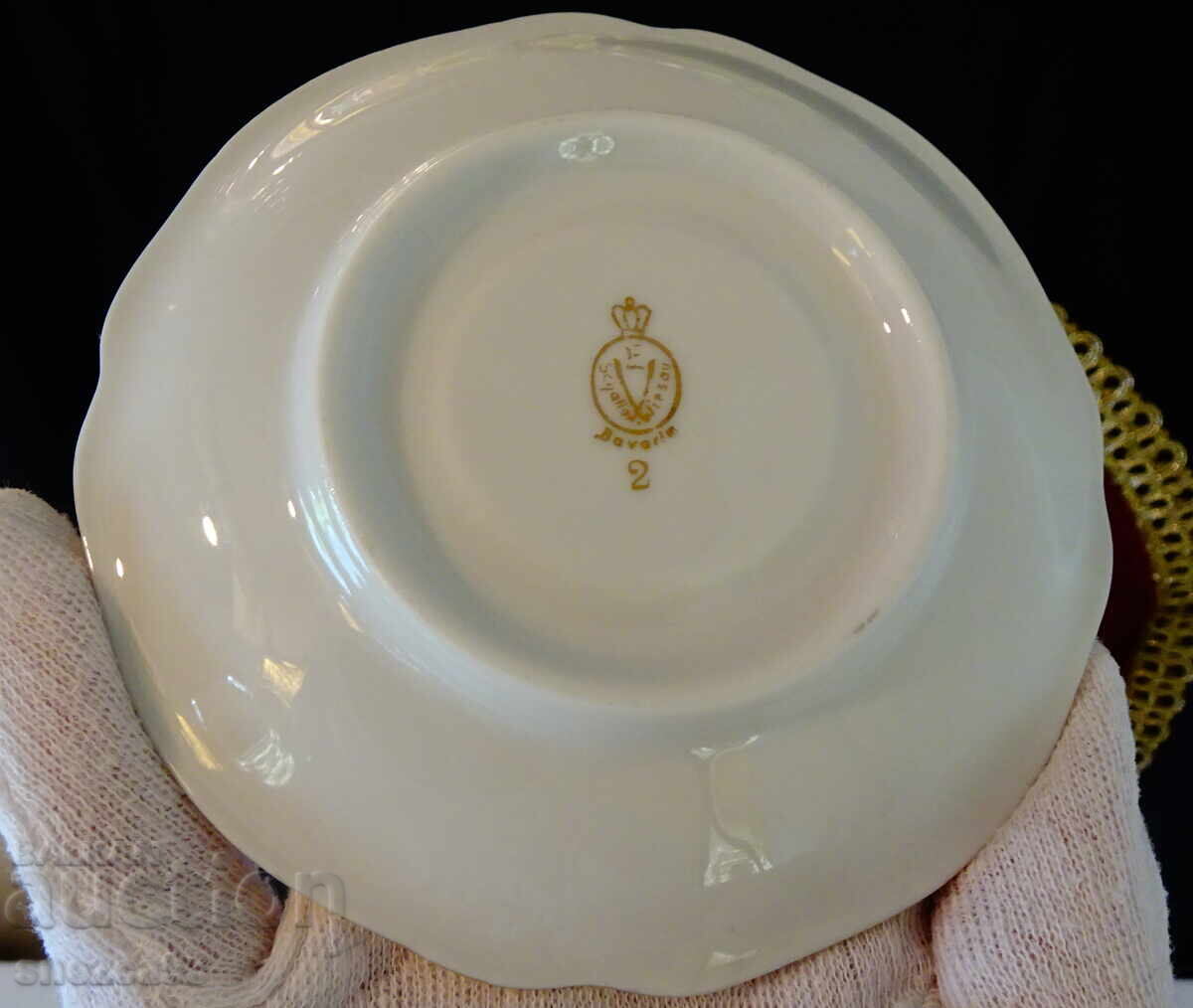 Bavarian porcelain cup and saucer, pure gold, rose, baroque - 7 Bavarian porcelain cup and saucer, pure gold, rose, baroque - 7