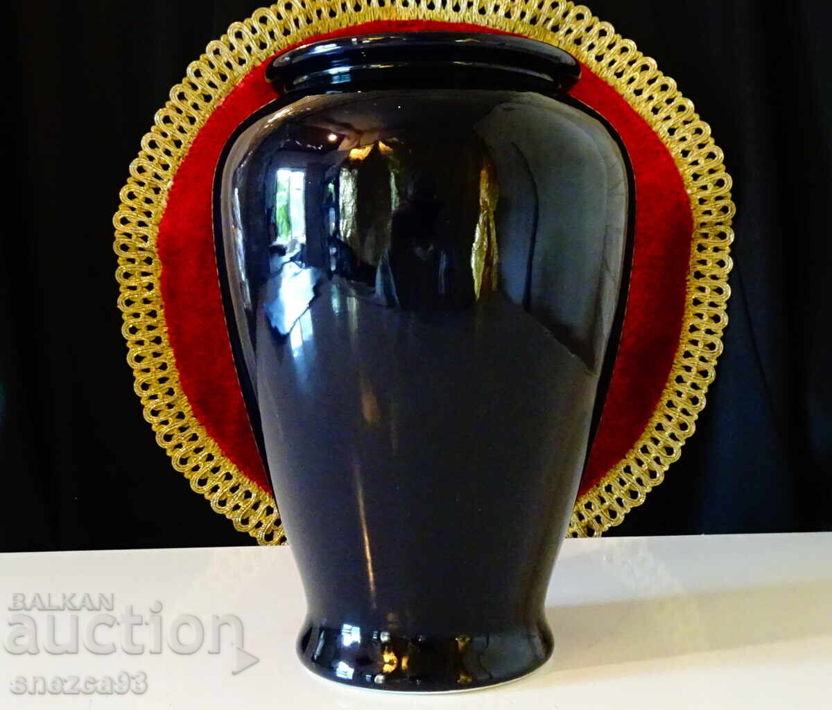 Ваза японски порцелан,злато,кобалт,фазани. - 5 Ваза японски порцелан,злато,кобалт,фазани. - 5