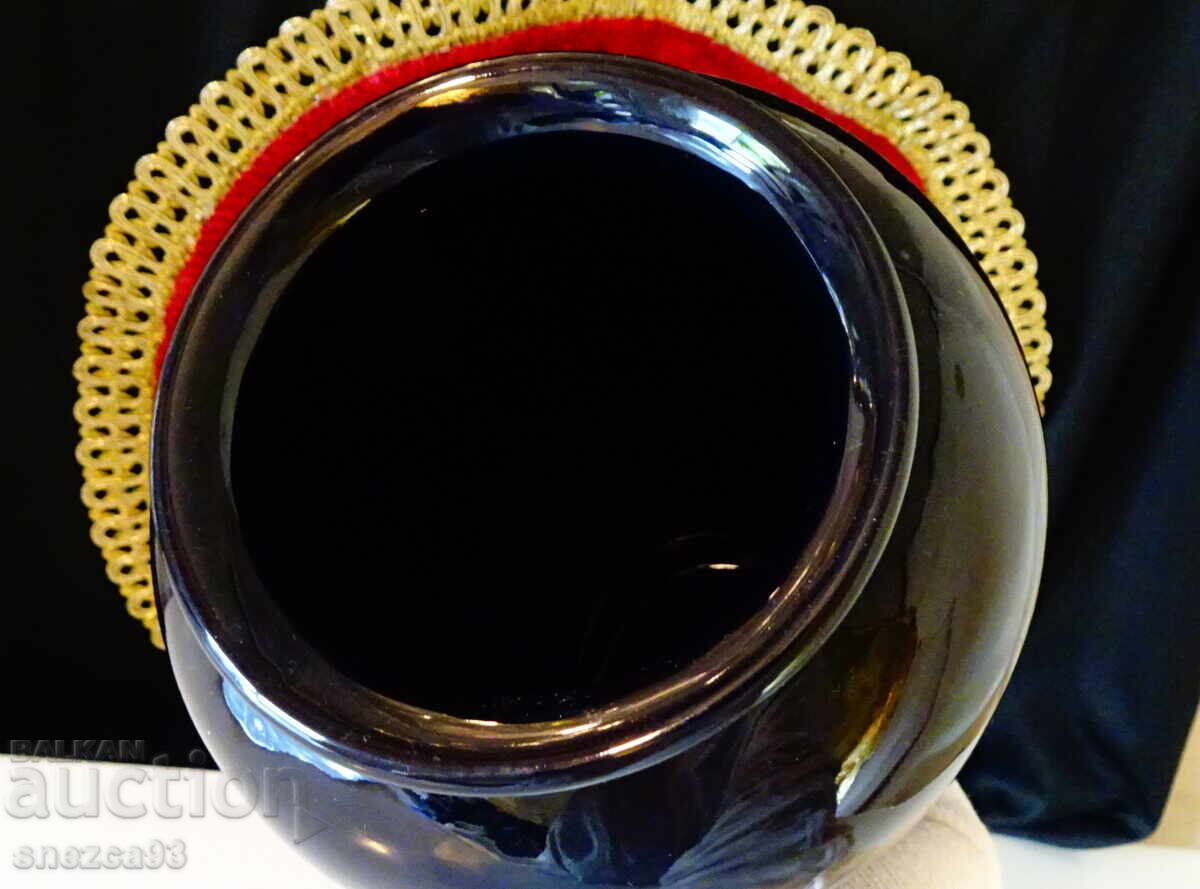 Ваза японски порцелан,злато,кобалт,фазани. - 6 Ваза японски порцелан,злато,кобалт,фазани. - 6