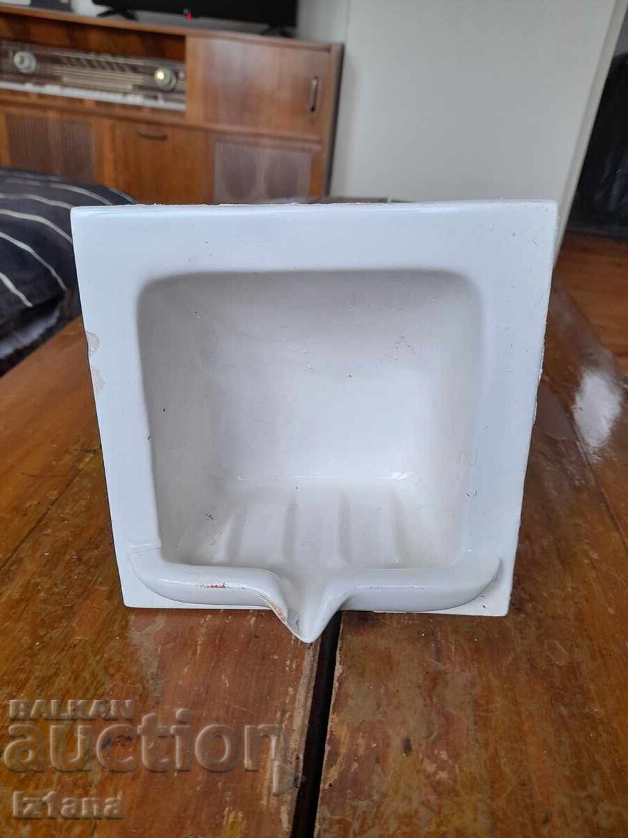 Old earthenware soap dish