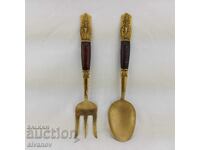 Set interesant de furculiță și lingură pentru servire #2651