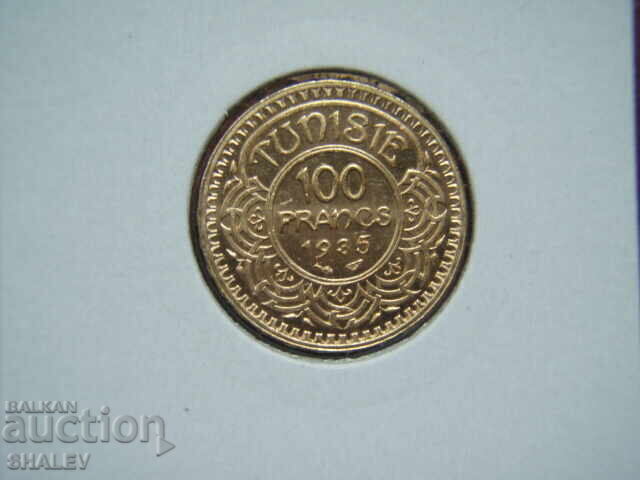 Аукцион 100 Francs 1935 Tunisia (100 франка Тунис) - AU/Unc (злато)