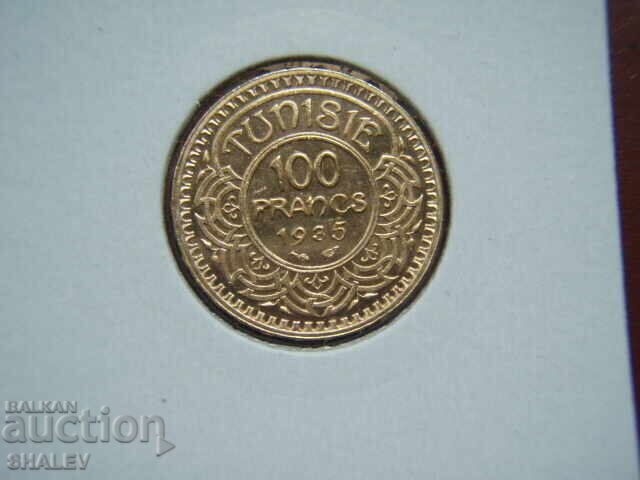 100 Francs 1935 Tunisia (100 франка Тунис) - AU/Unc (злато)