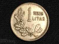 1 Litas Lithuania 1925 Excellent Silver Coin