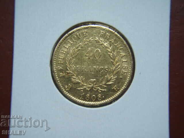 Auction  40 Francs 1808 H France (France) RARE!!! - VF/XF (gold)