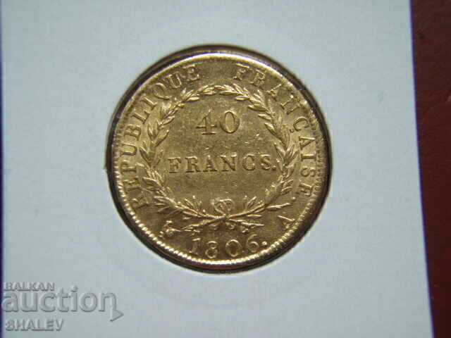 Licitație 40 Franci 1806 A Franța (40 franka Frantsiya)/2- XF/AU (zlato)