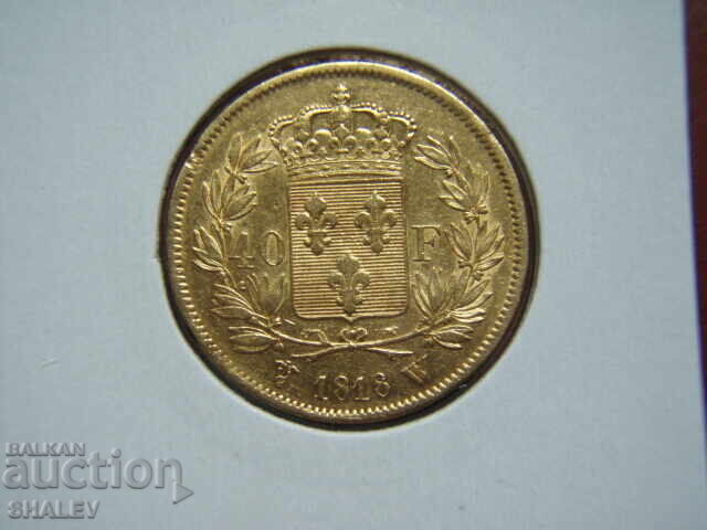 Παράδοση 40 Φράγκα 1818 W Γαλλία (40 franka Frantsiya) - XF/AU (χρυσός)