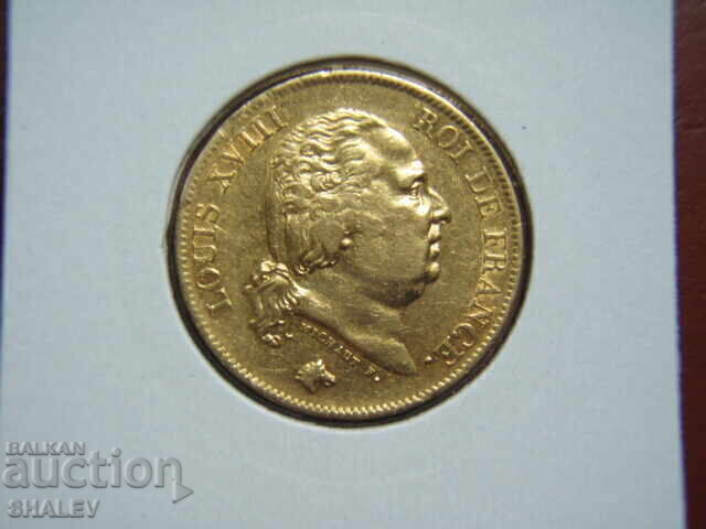40 Francs 1818 W France (40 франка Франция) - XF/AU (злато) - 5