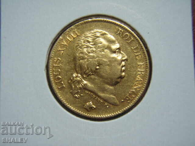 40 Francs 1818 W France (40 франка Франция) - XF/AU (злато) - 7