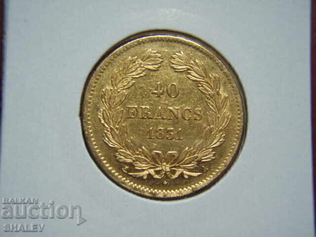 40 franci 1831 A Franța (40 franci Franța) - AU (aur) cu preț € 1789.89 | 3500.73 BGN