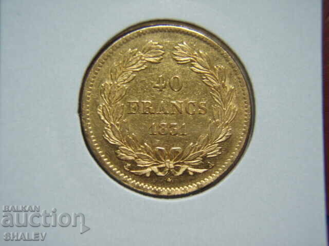 Licitație 40 franci 1831 A Franța (40 franci Franța) - AU (aur) Licitație 40 franci 1831 A Franța (40 franci Franța) - AU (aur)