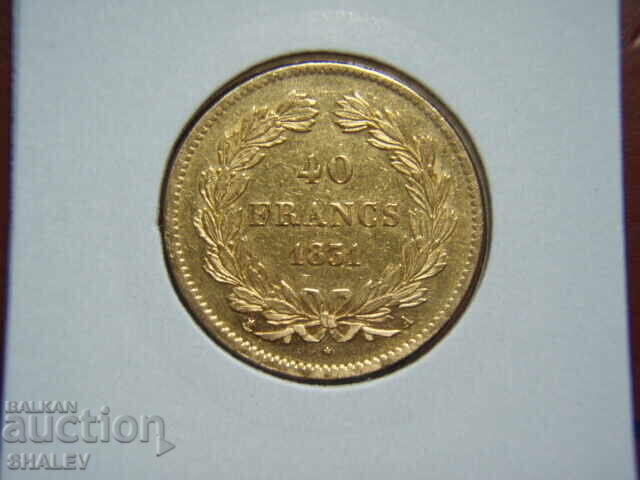 40 franci 1831 A Franța (40 franci Franța) - AU (aur) 40 franci 1831 A Franța (40 franci Franța) - AU (aur)