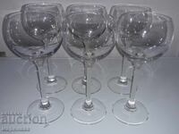 КОМПЛЕКТ ВИНТИДЖ ЧАШИ. КРИСТАЛНО СТЪКЛО