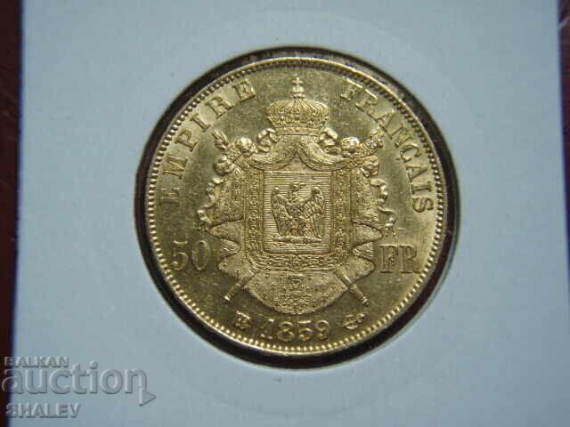 Livrarea 50 Franci 1859 BB Franța (50 franka Frantsiya) /2 - AU (zlato)