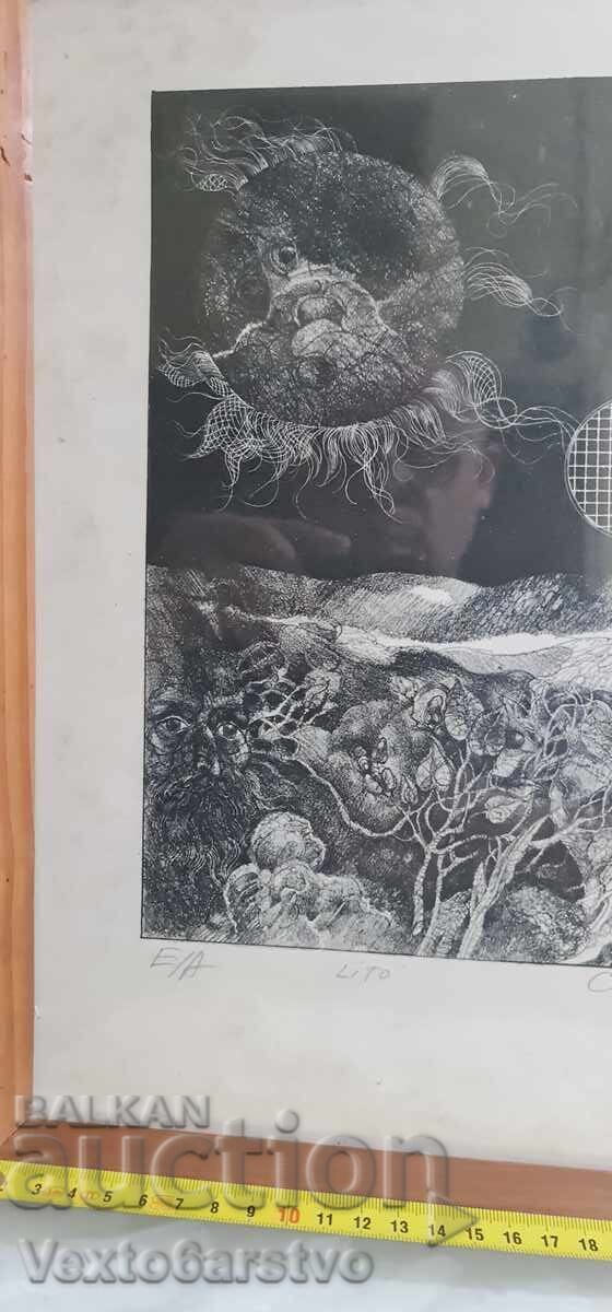 Painting-LITHOGRAPH-ARTIST ,,STOIMEN STOILOV" 1983 - 6