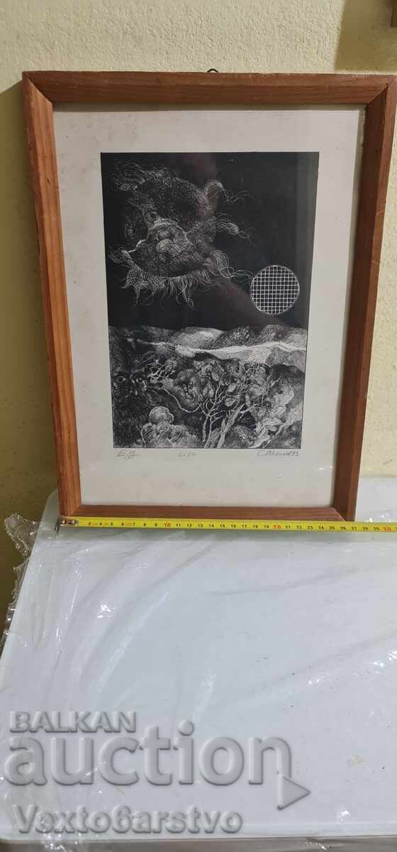 Painting-LITHOGRAPH-ARTIST ,,STOIMEN STOILOV" 1983
