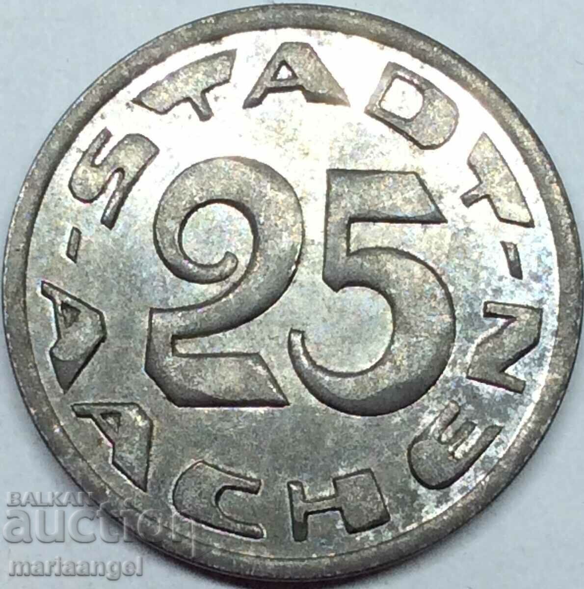 25 πφένιγκ 1920 Γερμανία Βαϊμάρη Άαχεν Νότγκελντ 24 χιλ - 7