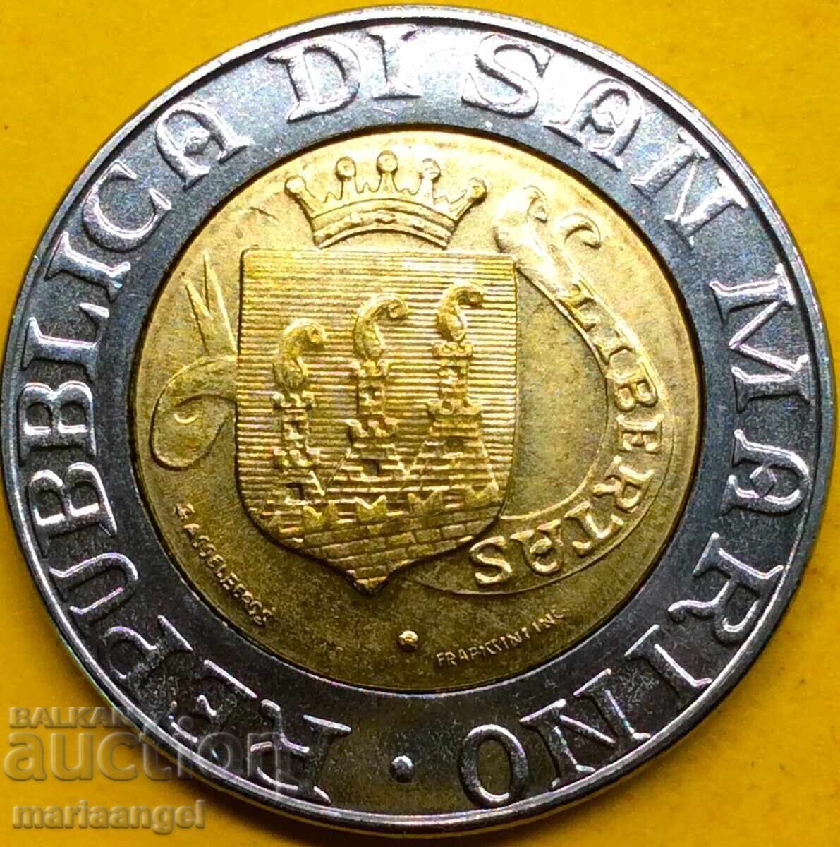 Сан Марино 1989 500 Лири  UNC биметална