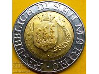 Σαν Μαρίνο 1989 500 Λίρες UNC δίμεταλλικό