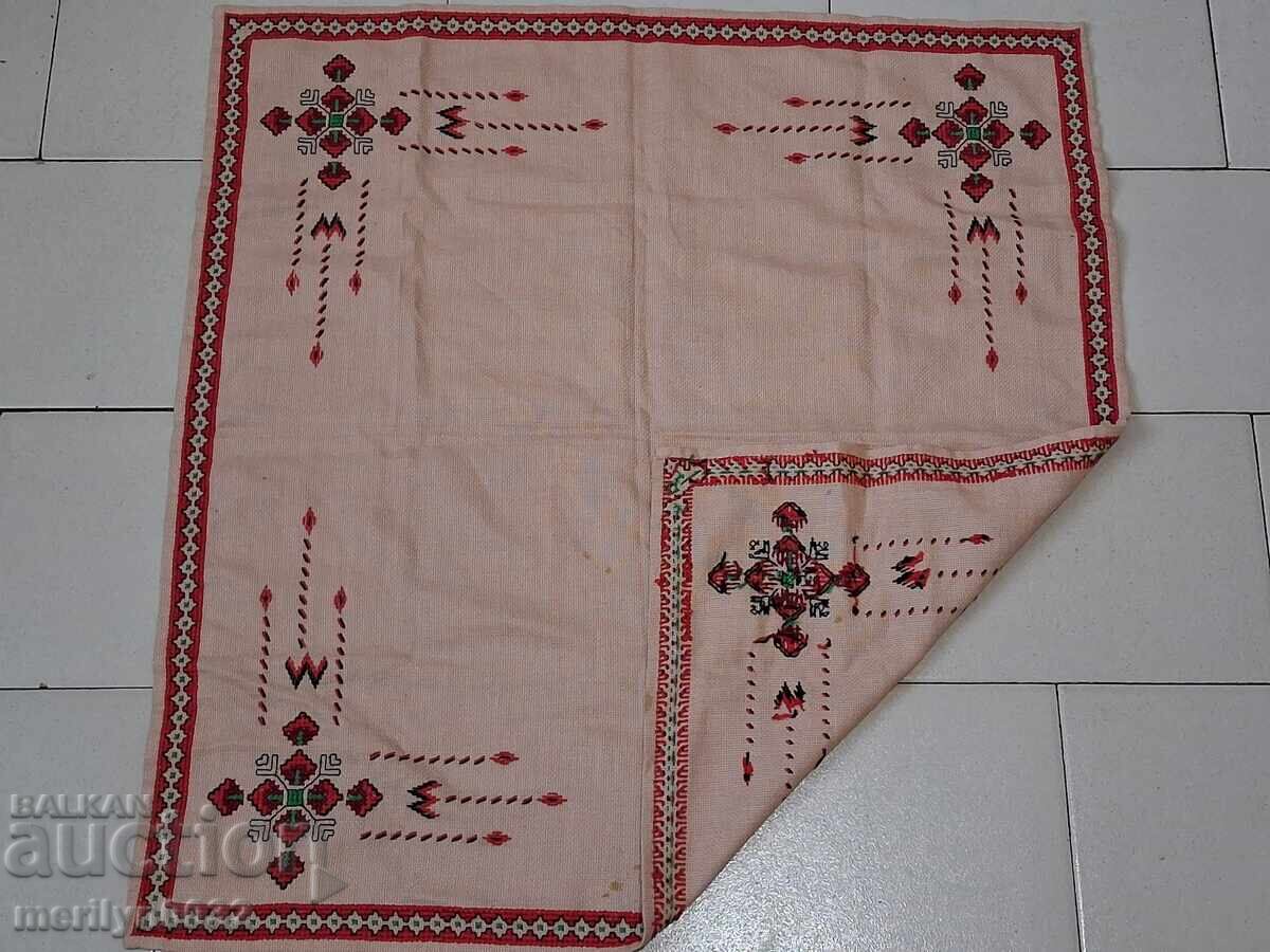 Old embroidered check, tablecloth, milo, Bulgarian embroidery with price 45.00 BGN | € 23.01