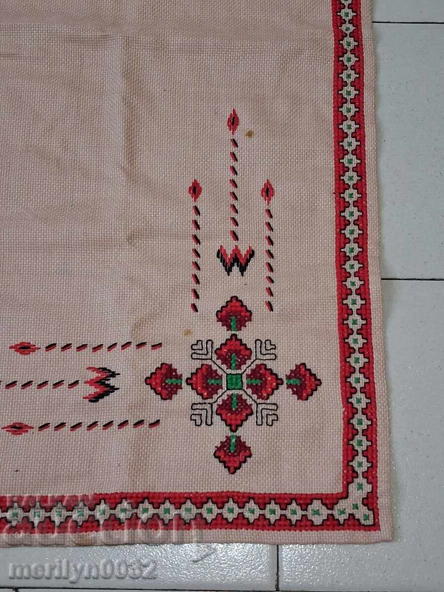 Auction  Old embroidered check, tablecloth, milo, Bulgarian embroidery