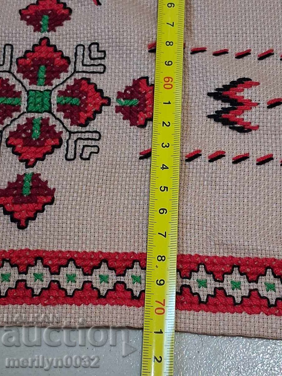 Old embroidered check, tablecloth, milo, Bulgarian embroidery - 5
