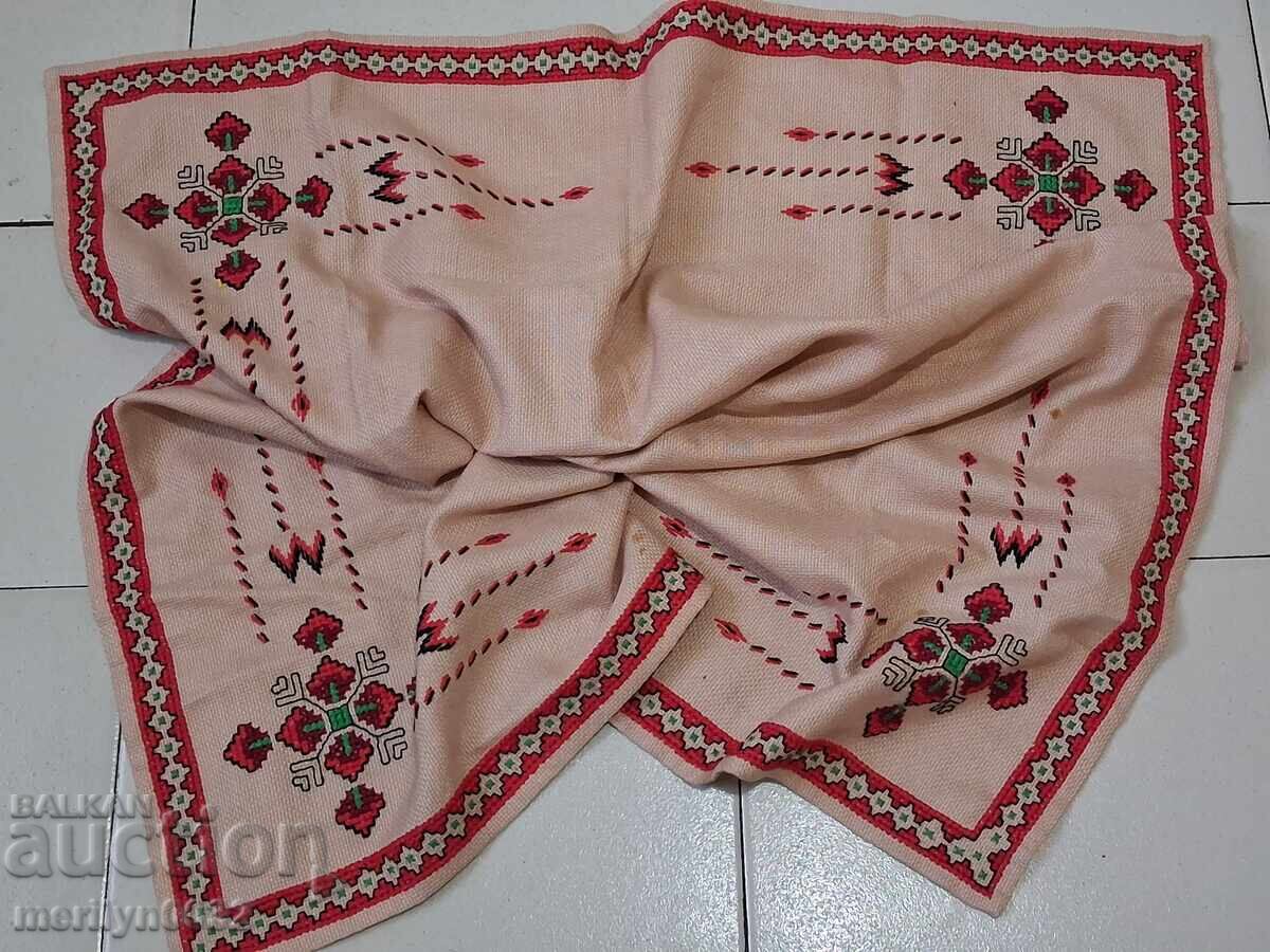 Old embroidered check, tablecloth, milo, Bulgarian embroidery - 6