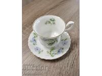 Κινέζικη κούπα με πιατάκι Richmond Bone China "Blue Poppy", Αγγλία