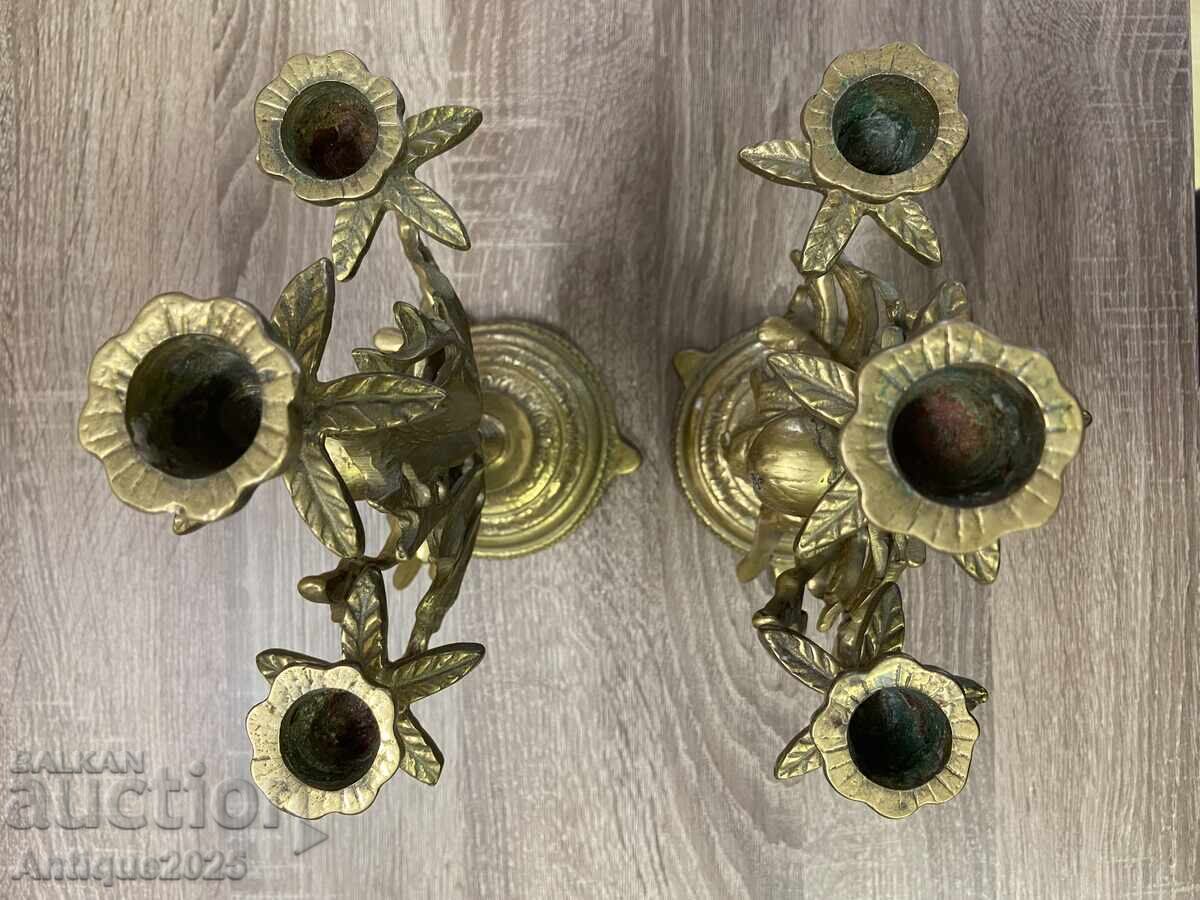 Доставка на Винтидж бронзови свещници „Феи“ — чифт Доставка на Винтидж бронзови свещници „Феи“ — чифт